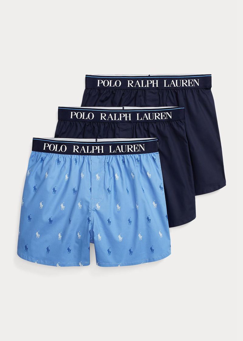 Calzoncillos Polo Ralph Lauren Hombre Stretch Cotton 3-Pack Chile Azul Marino PUWEX-2317